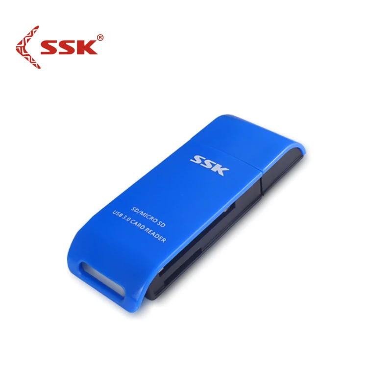 SSK кардридер USB 3,0 для SD микро-sd SDXC TF кард-ридер для ноутбука планшета смарт-карт памяти адаптер синий белый