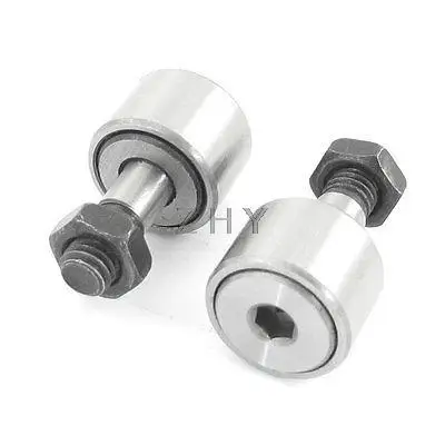 

Pair CF6 5.6mm Dia Rod Stud Type Cam Follower Curve Roller Bearing Silver Tone