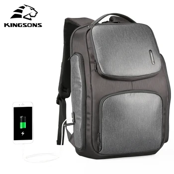 

Kingsons Upgraded Solar Backpack Fast USB Charging Knapsack 15.6 inches Laptop Backpacks Men TraveBag Male Cool Mochila