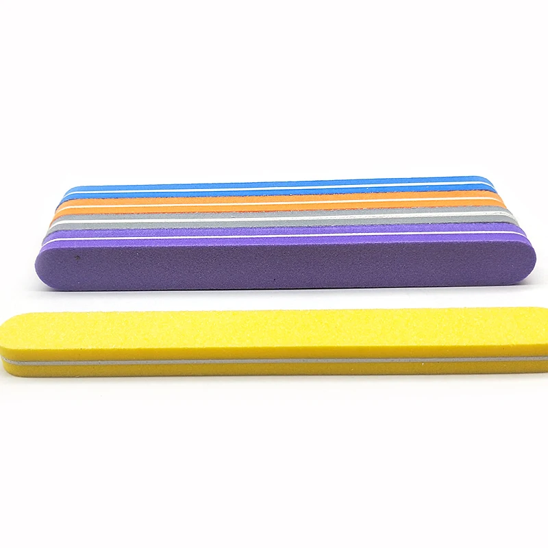 10pcs/lot Sponge Double Side Nail file buffer 100/180 Of Trimmer Buffer lime a ongle Nail Art Tool Washable Buffing Sanding File