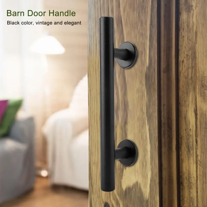 

Stainless Steel Door Handles for interior doors Barn Door Closet Pull Handle Black Heavy Duty Carbon Steel Sliding Barn Door Pul