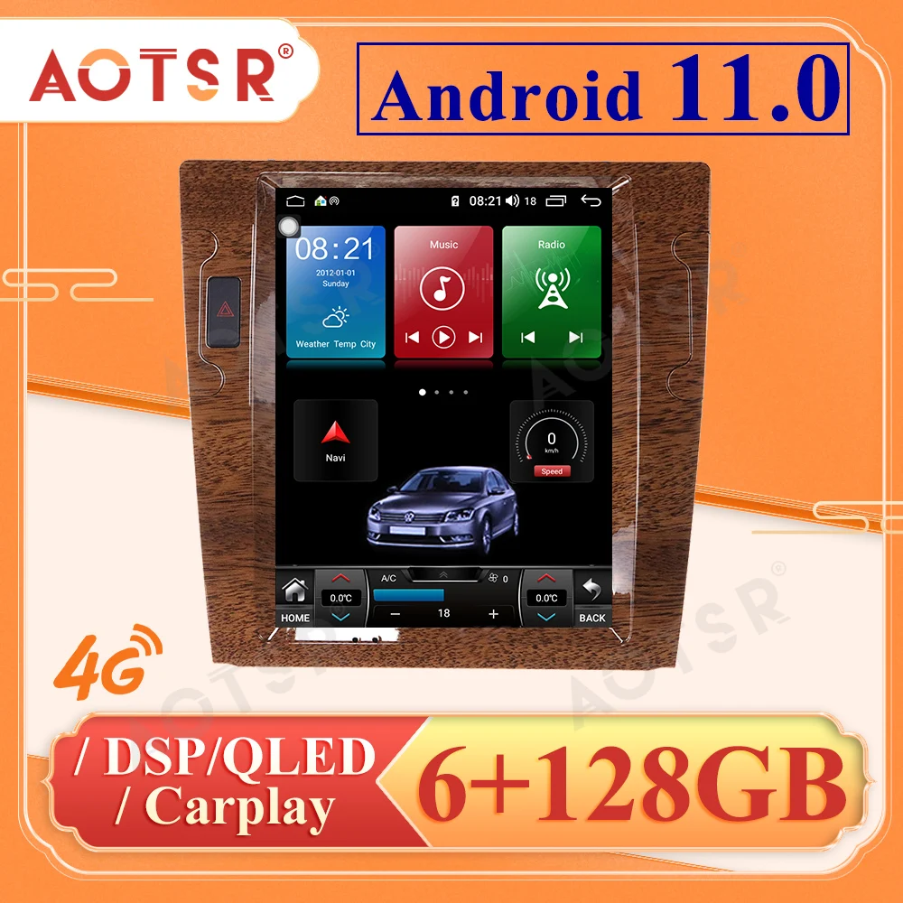6+12G Android 11 Tesla Style Touch Screen Car Radio GPS Navigation Multimedia Player Carplay For VW Volkswagen Phaeton 2003-2013 |