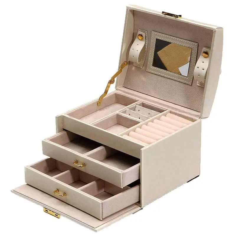 

Large Jewellery Box Armoire Dressing Chest with Clasps Bracelet Ring Organiser