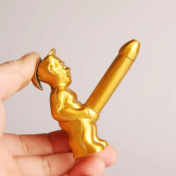 

New Creative Old Man Butane Gas Lighter Windproof Cool Funny Cute Lighter Retro Mini Cigarette Lighters Accessories for Man Bar