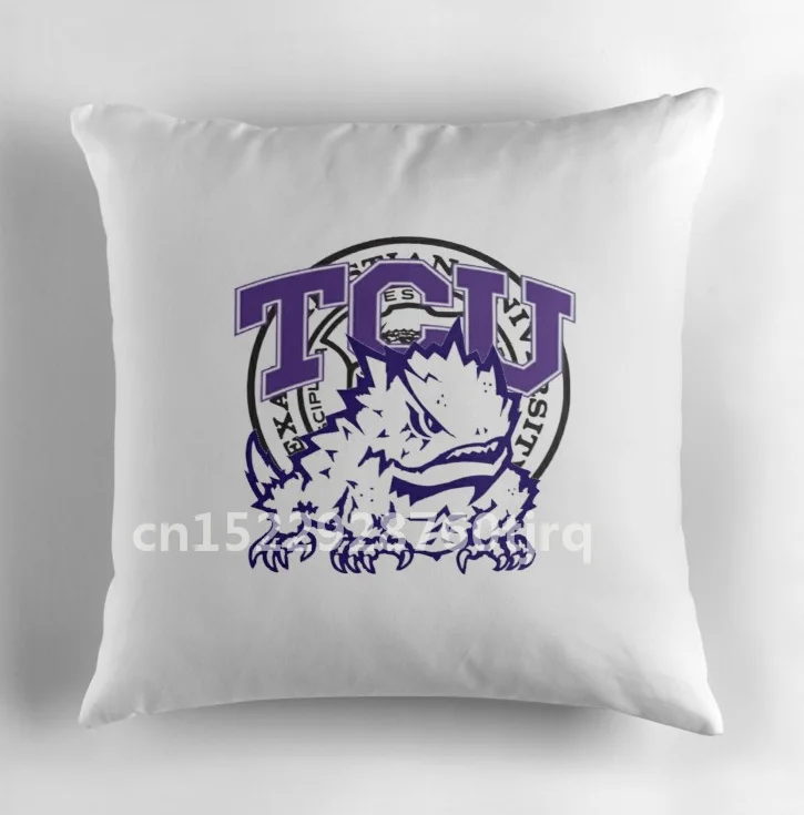 TCU Texas Christian Standard pillow Case Cotton Made Pillowcase 45X45cm,55X55cm(Two side - Цвет: photo color
