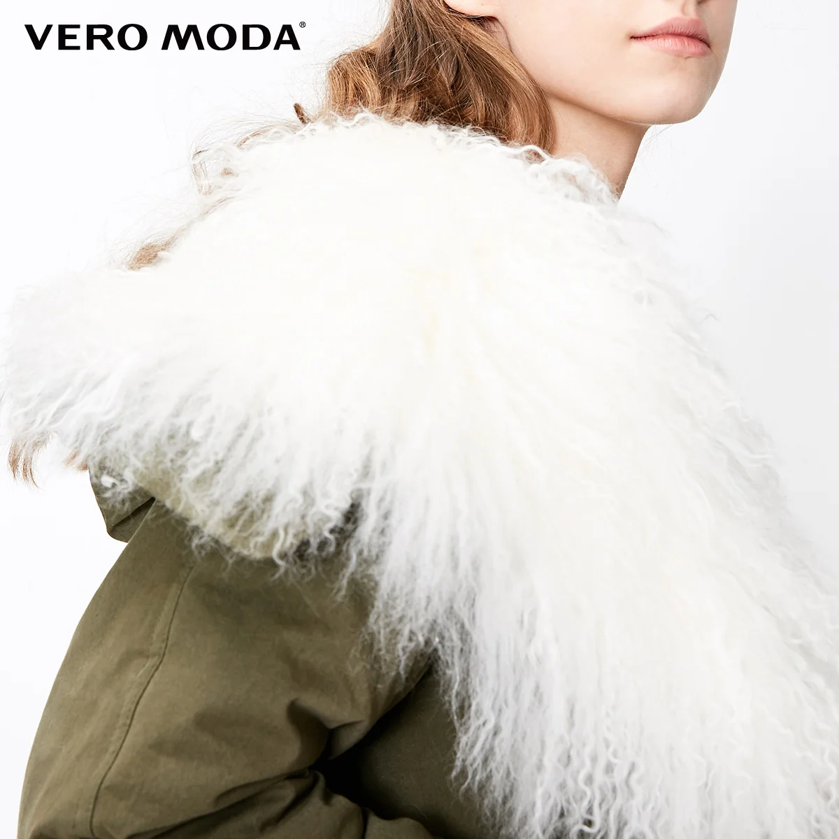 Vero Moda овчина меховой воротник с капюшоном зимняя хлопковая стеганая куртка пальто женская | 318422502