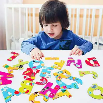 

Baby Early Educational Toys Children Wooden Jigsaw Puzzle Digital Alphabet Learning Cognitive Toy Kids Interactive Game Puzzles