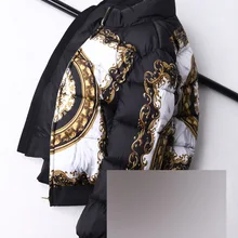 M6j28 Прохладный теплый БАРОККО ПЕЧАТНЫХ стеганые сшитые мужчины Открытое тело хлопчатобумажная стеганая одежда