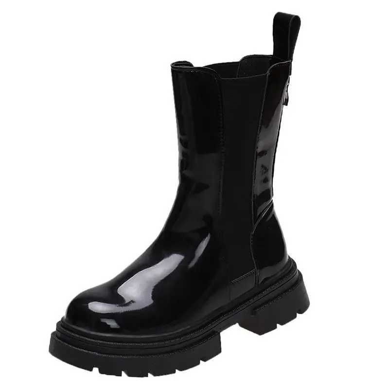 Super High Heel Autumn And Winter Short Boots Children's Platform Thick-soled Chelsea Boots New Height Increase Women's Boots