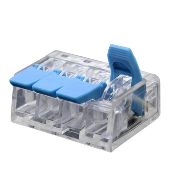 

10PCS Mini 4Pin Quick Connector Box Kit Compact Plug-in Wire Terminal Block for Home Accessory