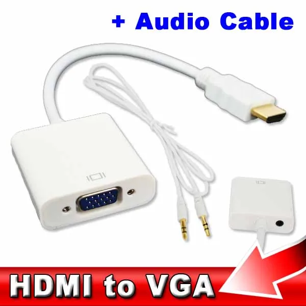 Кабель переходник kebidu с HDMI на VGA штекер разъем 3 5 мм адаптер для видео аудио