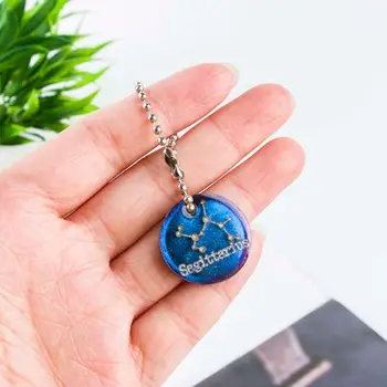 

12 Constellations Discs Pendant Epoxy Resin Silicone Mold Jewelry Making Tools G6DD
