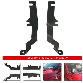 

Front Hood LED Work Lights Pod a Pillar Mounting Brackets Fit for Ford F150 Raptor 2015-2018(1 Pair)
