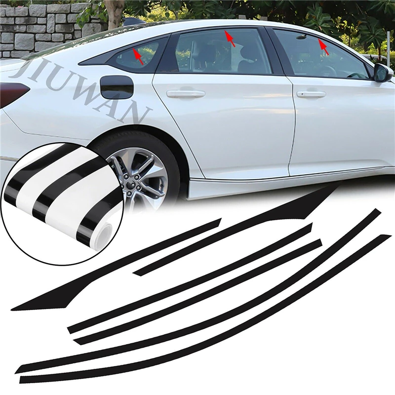 

Automobile Window Frame Trims Protection Film Sticker Matte Black Decal Exterior Car Styling Accessories For Honda Accord Sedan