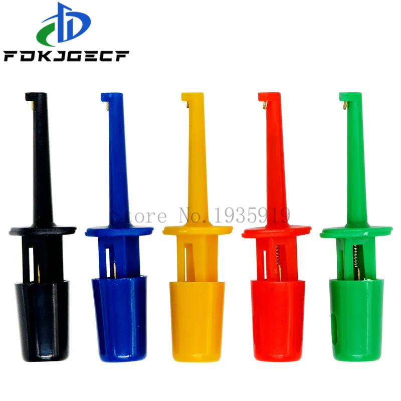 Mini Single Test Hook Clip Test Probe For Electronic Testing IC Grabber Small Size Round Crocodile Clip Hook 10 Pcs