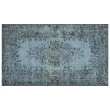 

Handmade Blue Vintage Overdyed Turkish Area Rug 164x282 Cm-5'5''X9'3''