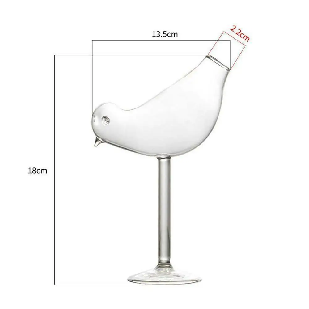 Creative Bird Shape Cocktail Glasses Wine Glass Champagne Goblet Whiskey Beer Drinking Cup Tall Bird Cocktail Glass