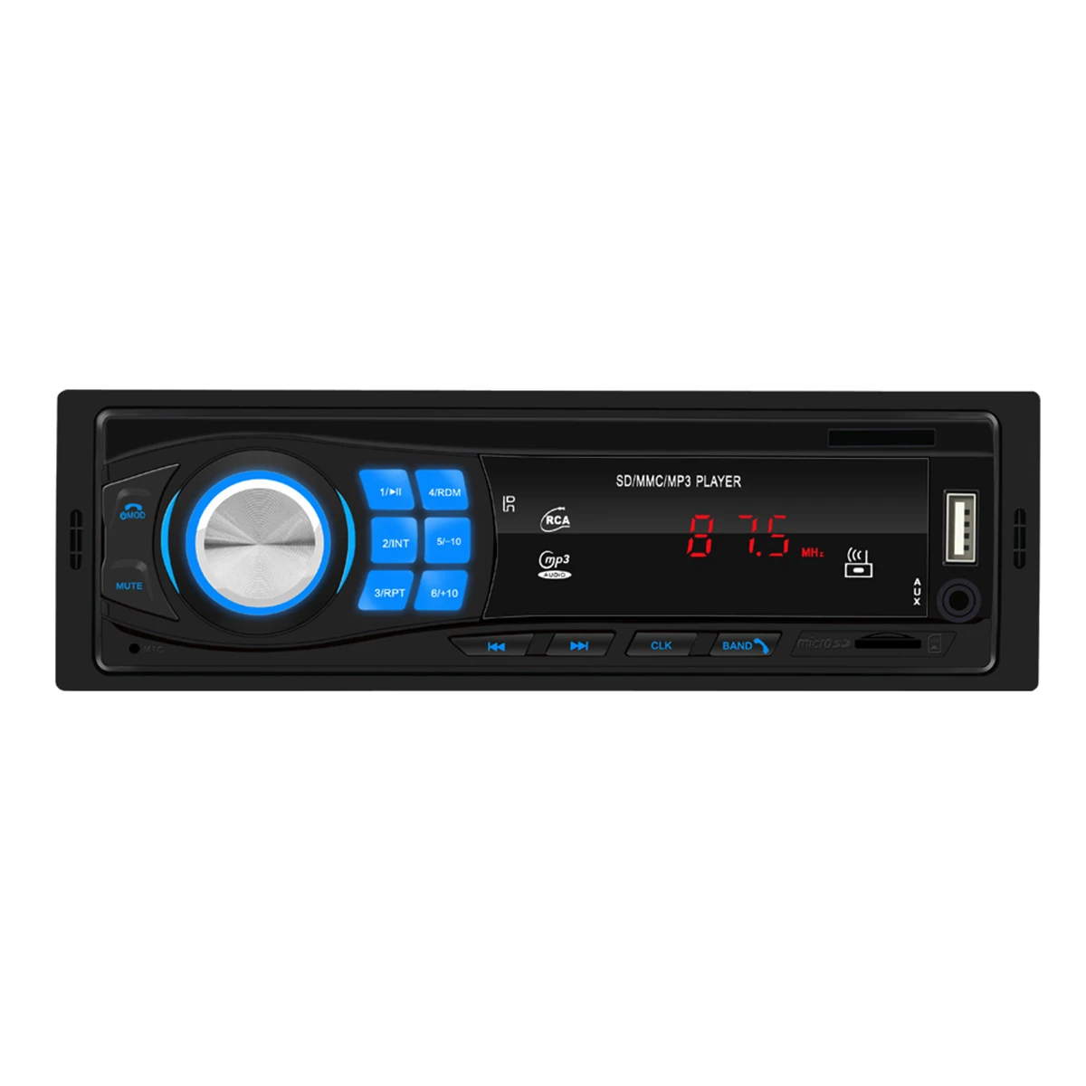 12 В Универсальный Автомобильный Bluetooth MP3-плеер TF/USB/AUX-in/BT аудио плеер USB интерфейс 87,5-108 МГц fm-радио Встроенный смарт BT чип