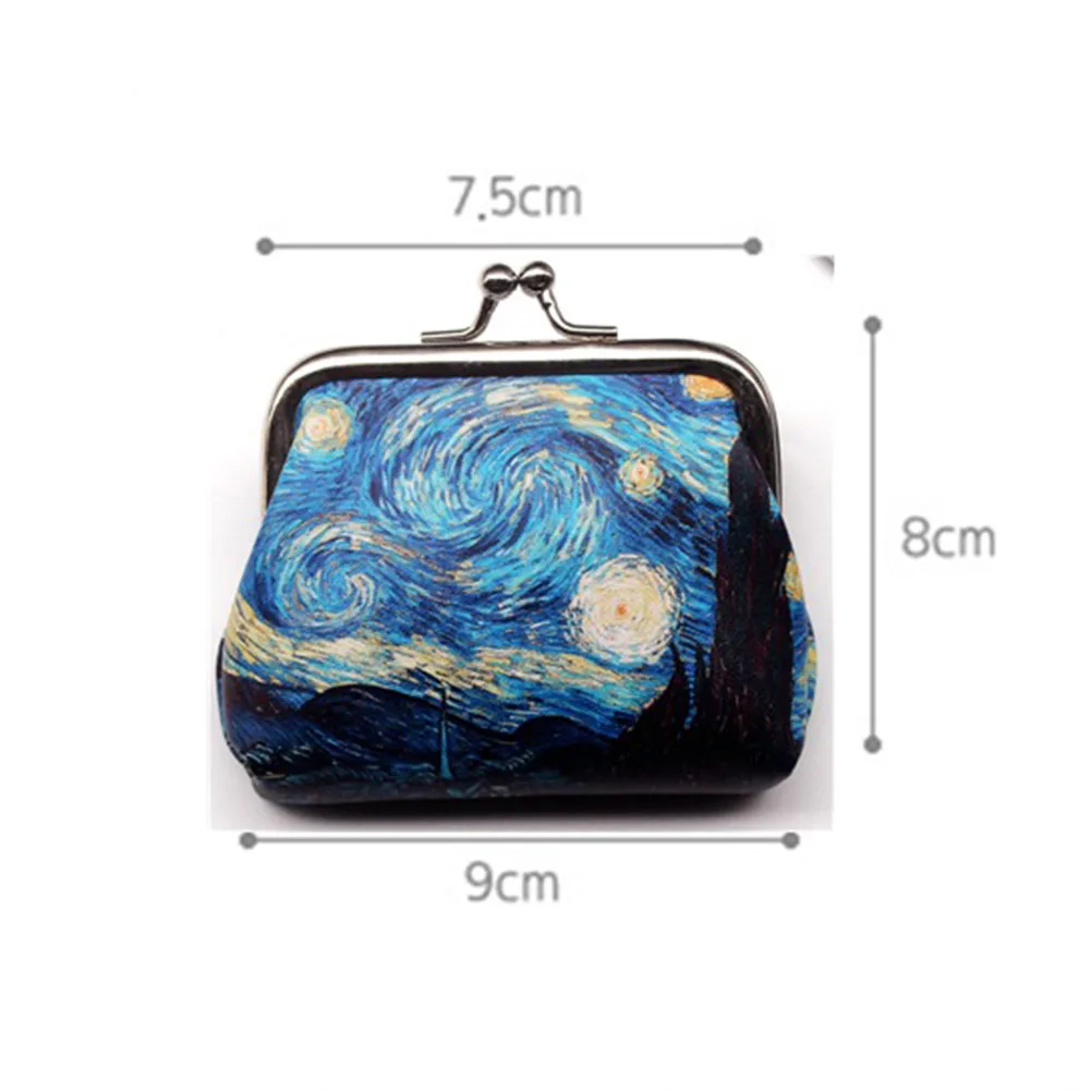 Vintage Coin Purse Wallet Women Famous Oil Painting Small Wallet Hasp Creative Clutch Bag Good Gift Women's Mini Purses Coin purse Women wallet Coin wallet Change bag