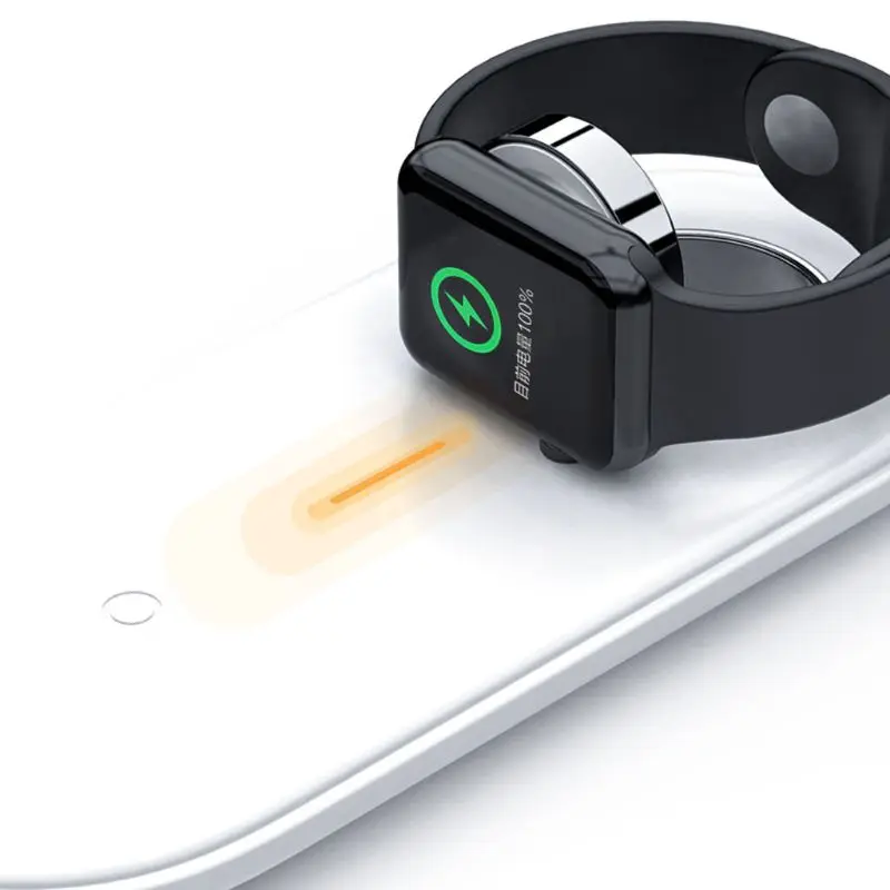 10 Вт Qi двойное Беспроводное зарядное устройство для iPhone X XR XS MAX 8 Plus samsung Магнитная Беспроводная зарядная подставка для Apple Watch 4 3 2 1