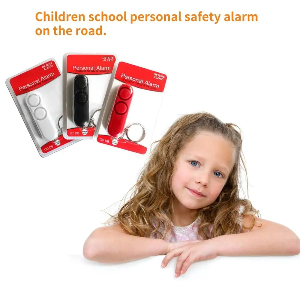 120dB Self Defense Anti-rape Device Dual Speakers Loud Alarm Alert Attack Panic Safety Personal Security Keychain Bag Pendant