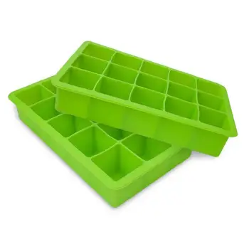 

Ice Cube Trays, 2 Packs Silicone Ice Cube Tray FDA Approved Food Grade Ice Molds, 15 Cubs per Tray Best for Whiskey, Cocktail