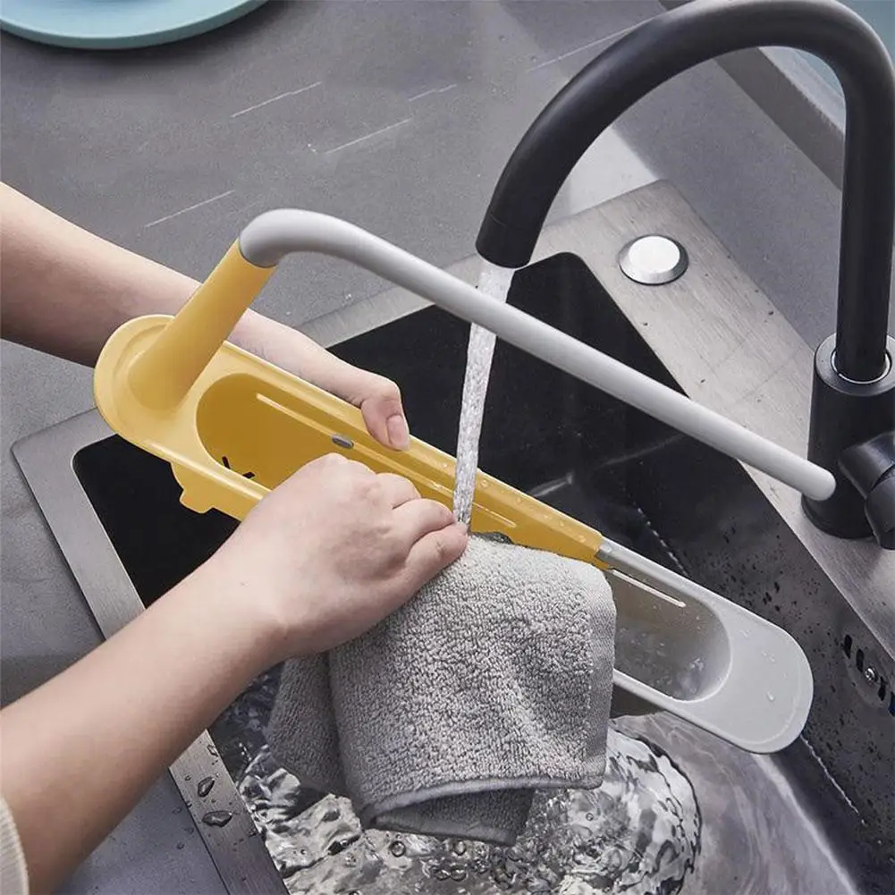 Adjustable Sink Drain Rack Telescopic Shelf Kitchen Brush Basket Towel Sinks Home Portable Bowl Tool Storage Orga B3Y4 | Дом и сад