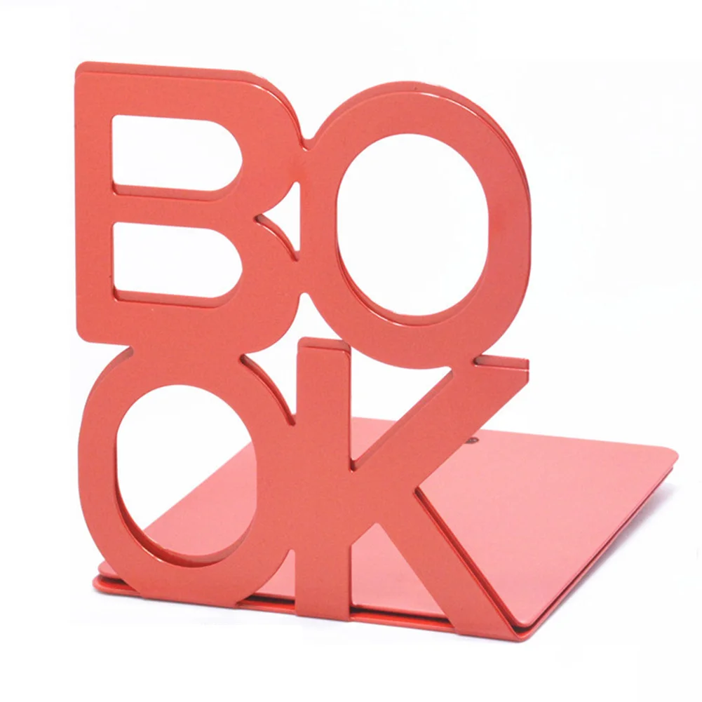 

2PCS Home Letter Support Holder Desktop Stationery Universal Metal Stand Portable Organizer Office School Anti-skid Bookend