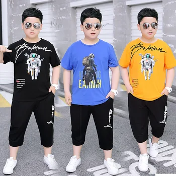 

Fat Boy Girl Child Clothes Large Plus Size 2020 Summer Children's Sets Cotton Casual Sports T-shirts + shorts Kids Boy Clothes