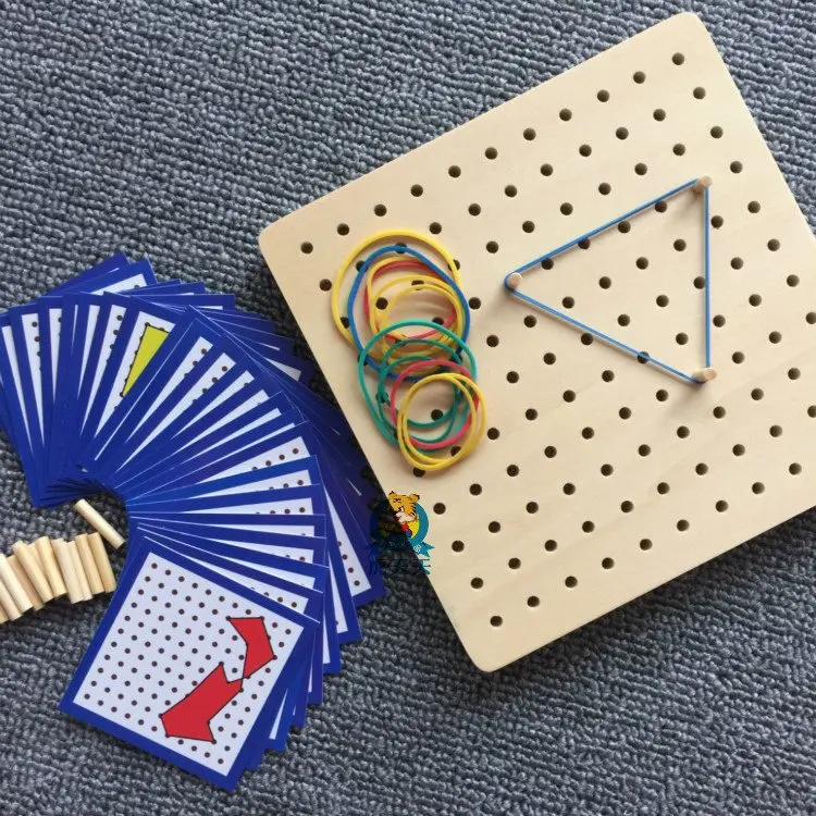 

Montessori Teaching Aids Nailboard Geometry Creative Children Early Childhood Educational Toy Montessori Mathematics Rubber Band