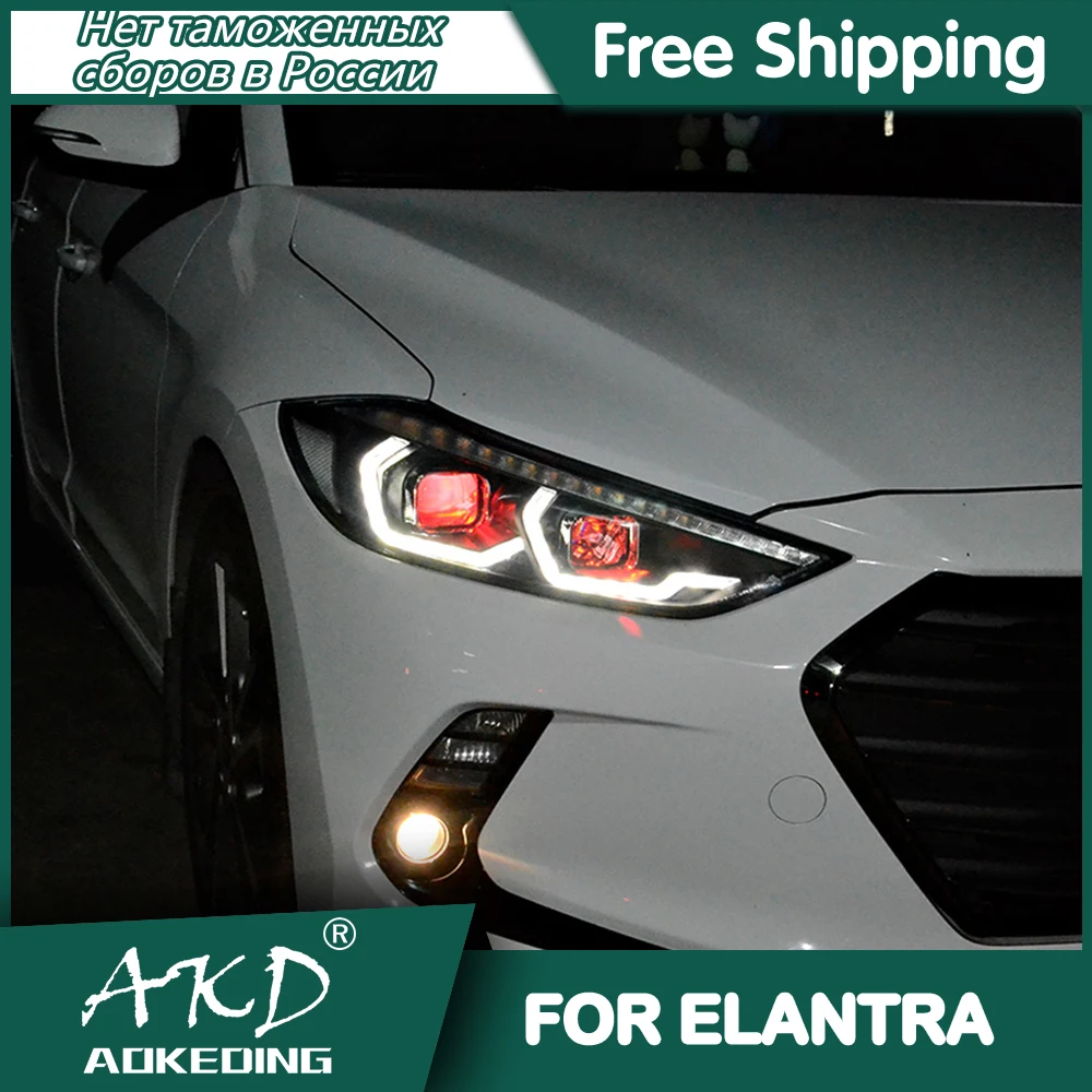 

Headlights For Hyundai Elantra 2016-2020 DRL Day Running Light Head Lamp LED Bi Xenon Bulb Fog Lights Tuning Car Accessory