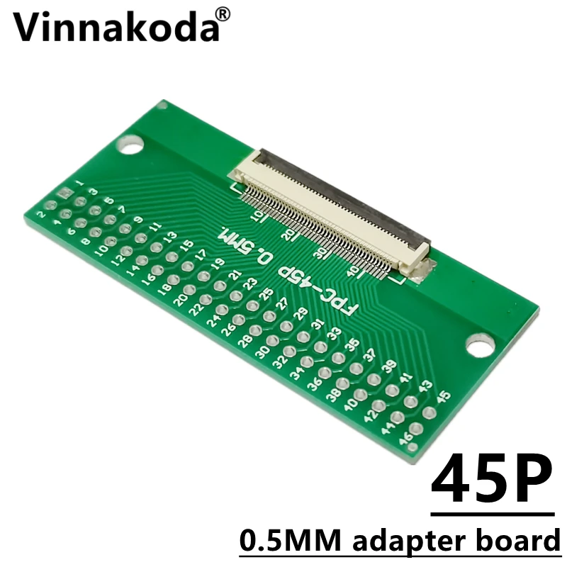 2PCS FFC/FPC adapter board 0.5MM-45P to 2.54MM welded 0.5MM-45P flip-top connector