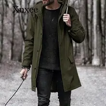 Мужские толстовки, пальто, модная длинная куртка, повседневная Осенняя зимняя верхняя одежда, однотонное пальто, Тренч, Мужская одежда, ветровка для мужчин
