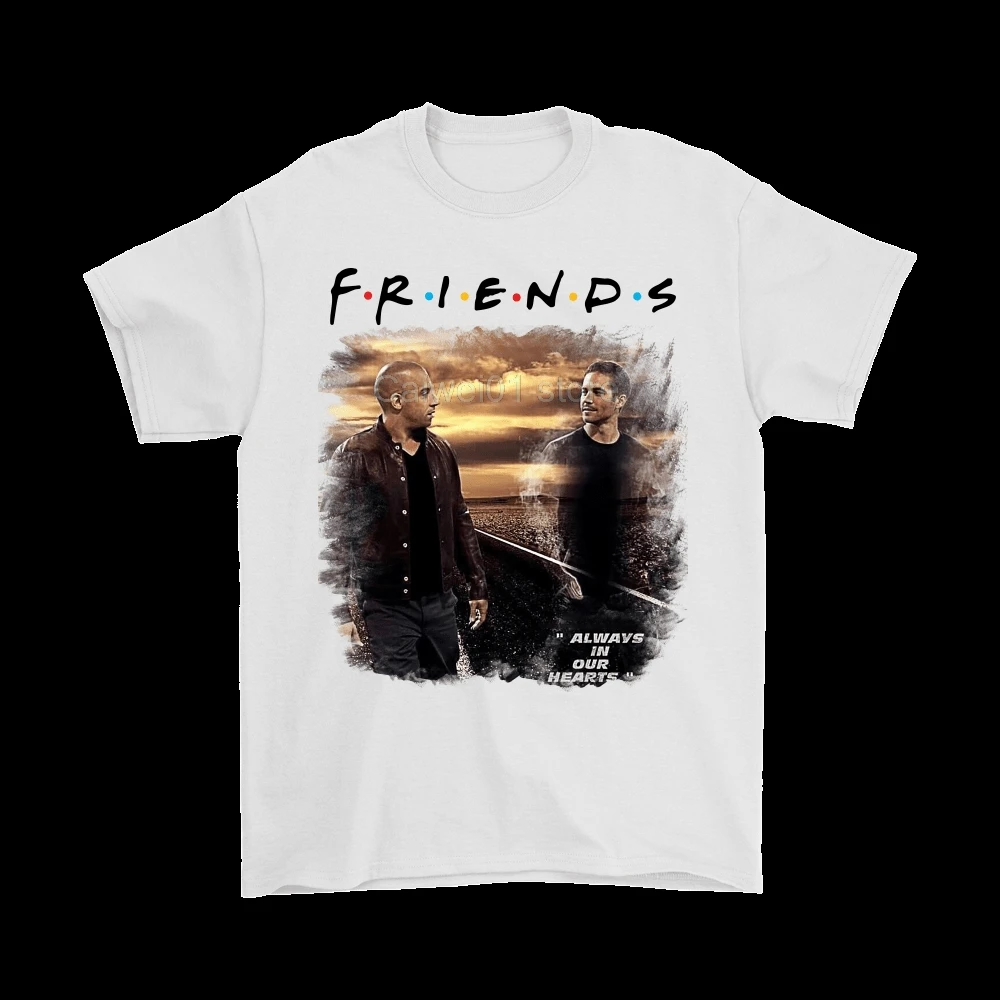 

Cotton fashion 2019 trend T-shirt Paul Walker Always In Our Hearts F R I E N D S Mashup Sports man's T-shirt