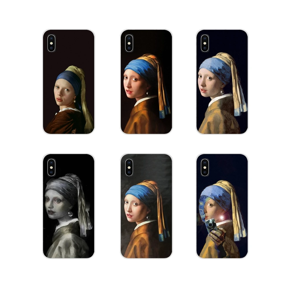 Девушка с жемчугом Серьги Vermeer для Xiaomi Redmi 4A S2 Note 3 3S 4 4X5 Plus 6 7 6A Pro Pocophone F1 силиконовый
