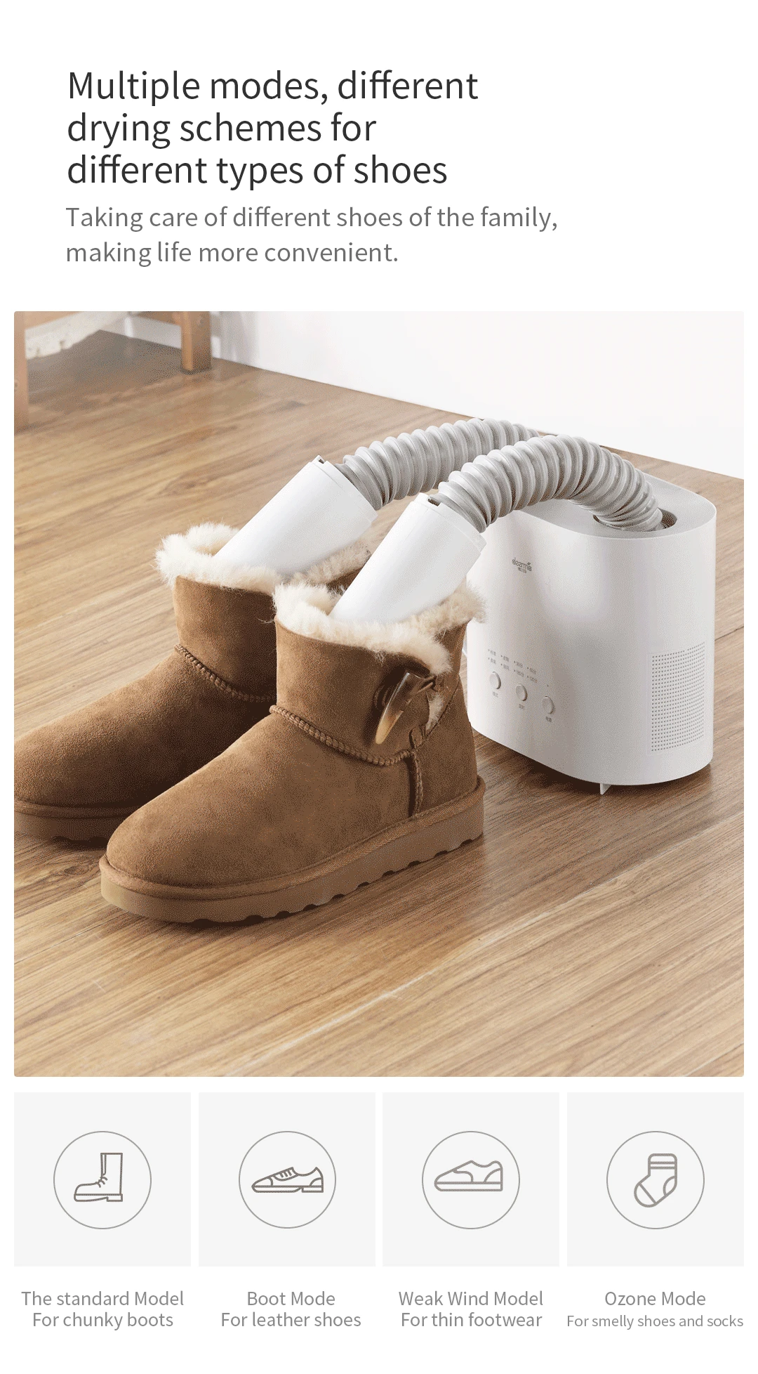 Deerma HX10 Intelligent MultiFunction Retractable Shoe Dryer Presto