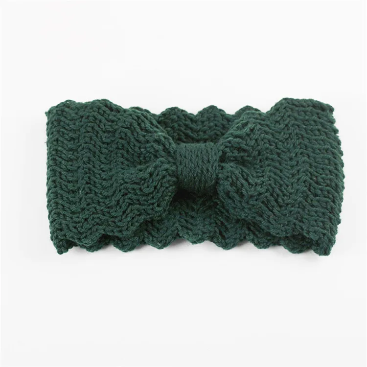 Dark green Модные вязаные волнистые женские повязки для волос женские повязки на голову аксессуары для волос - Цвет: Dark green