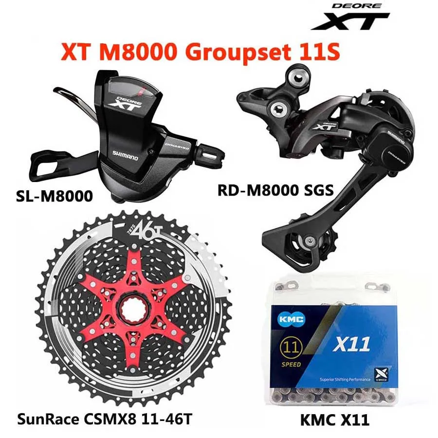 Shimano DEORE XT M8000 Группа Комплект MTB горный велосипед 1x11-Speed 46T 50T SL+ RD+ CSMX8+ X11EL M8000 переключатель заднего хода - Цвет: 46T Black X11