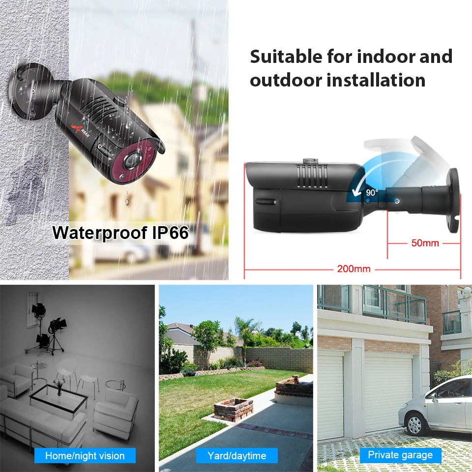 ANRAN CCTV 2MP Video Surveillance Kit 1080P Security Camera System AHD CCTV System Waterproof Night Vision Outdoor H.265 HDMI