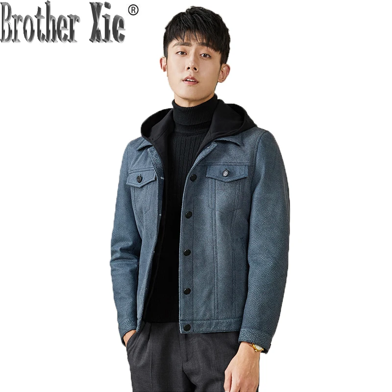

Genuine Cow Leather Jacket Men Autumn Winter Short Cowhide Leather Jackets Coat Blouson Cuir Homme MG-1807040 KJ1028