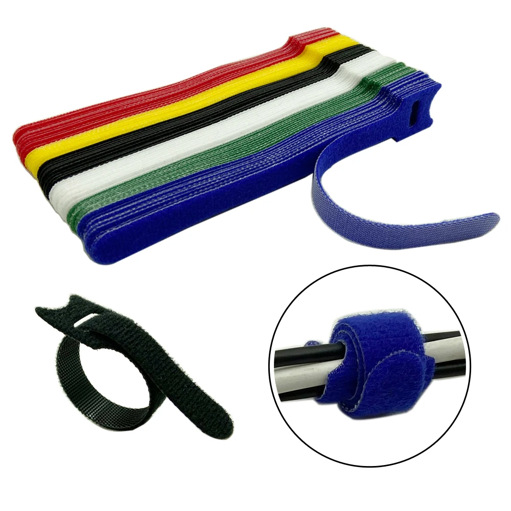 30pcs 1.2X15CM Adhesive Fastener Tape Reusable ties Hook and loop fastener Tape Nylon velcros Cable Ties velcros Strap wire