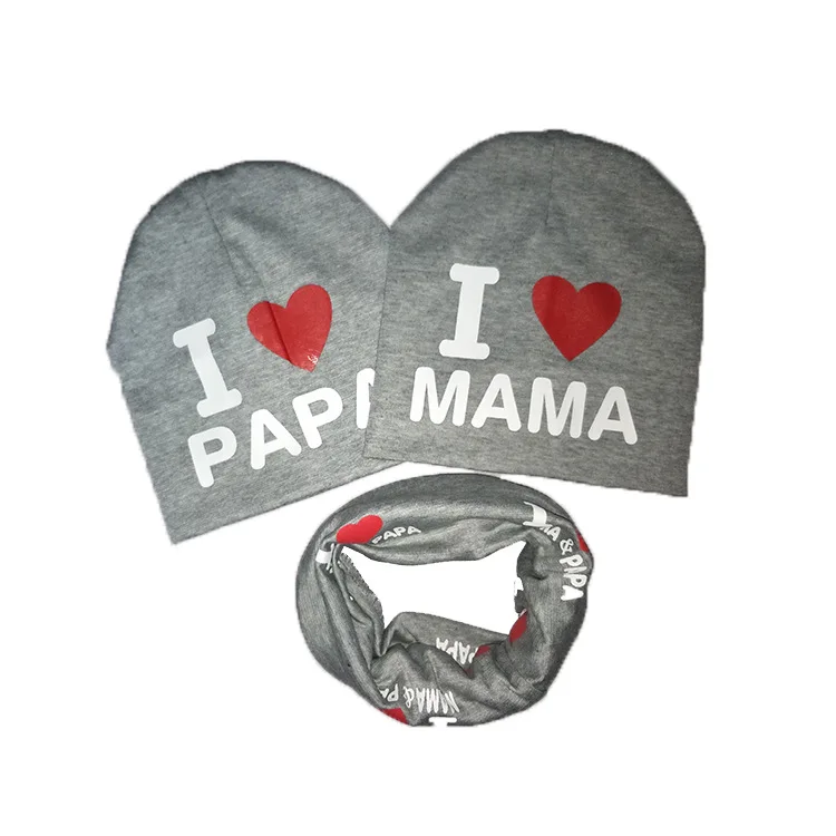 3 Одежда для мальчиков и девочек головные уборы Skullies Beanies с комплекты из 3 предметов с буквенным принтом вязаная шапочка из хлопка детская шапка, сезон осень-зима шапка и шарф, комплект из 3 предметов - Цвет: 3