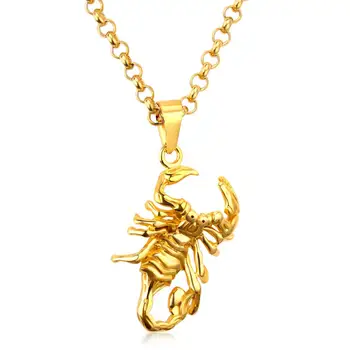 

LUXUKISSKIDS Stainless Steel Chains Necklaces Long Accesorios mujer Gold Scorpion Pendant Necklace Women Accessoris Party Gift