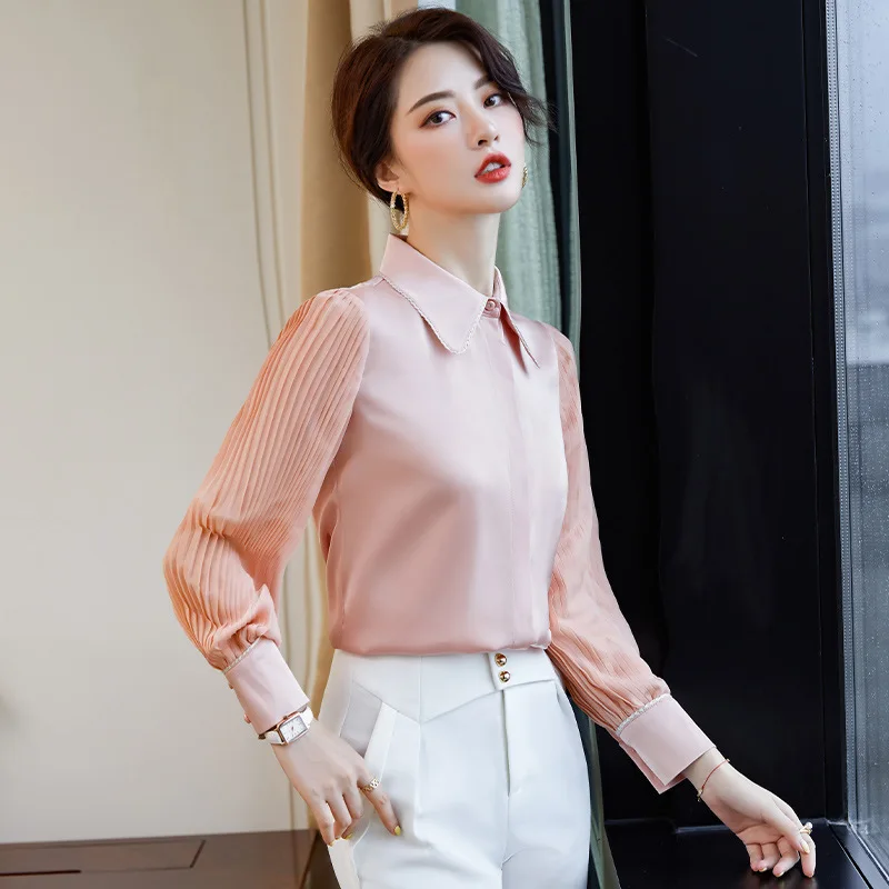 

Autumn Plus Size Women's Elegant Shirts 2020 New Solid Color Ladies Office Bottoming Shirt Hotel Work Clothes High Quality