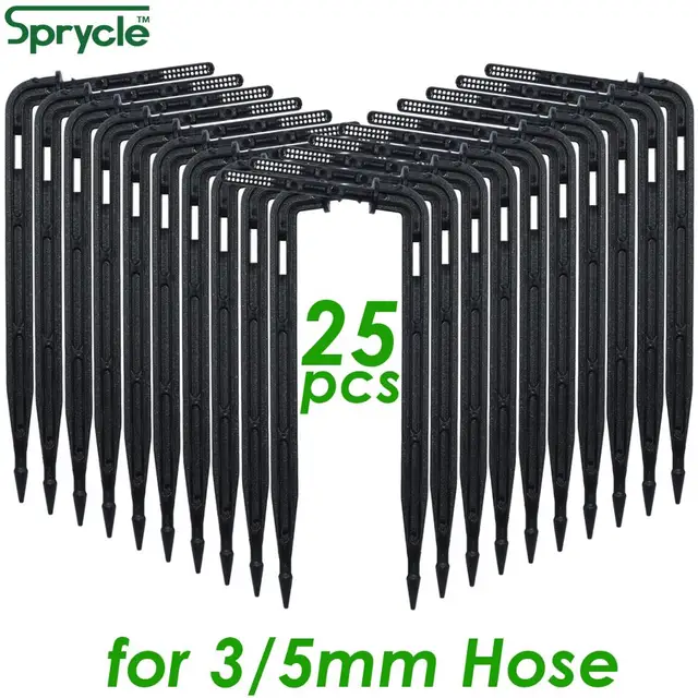 SPRYCLE 25PCS Bend Arrow Dripper Micro Drip Irrigation Drops Emitters Watering Saving 3/5mm Hose Garden Sprinklers DroppersTool