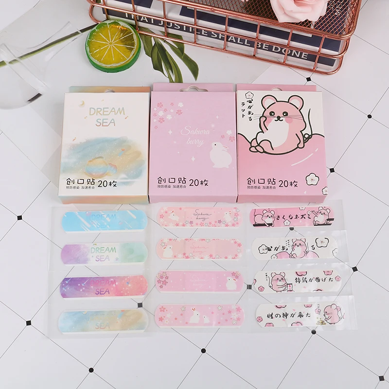 Hot Cute Cartoon Breathable Band Aid Waterproof Outdoor Portable Adhesive Bandages First Aid Emergency Kit For Children