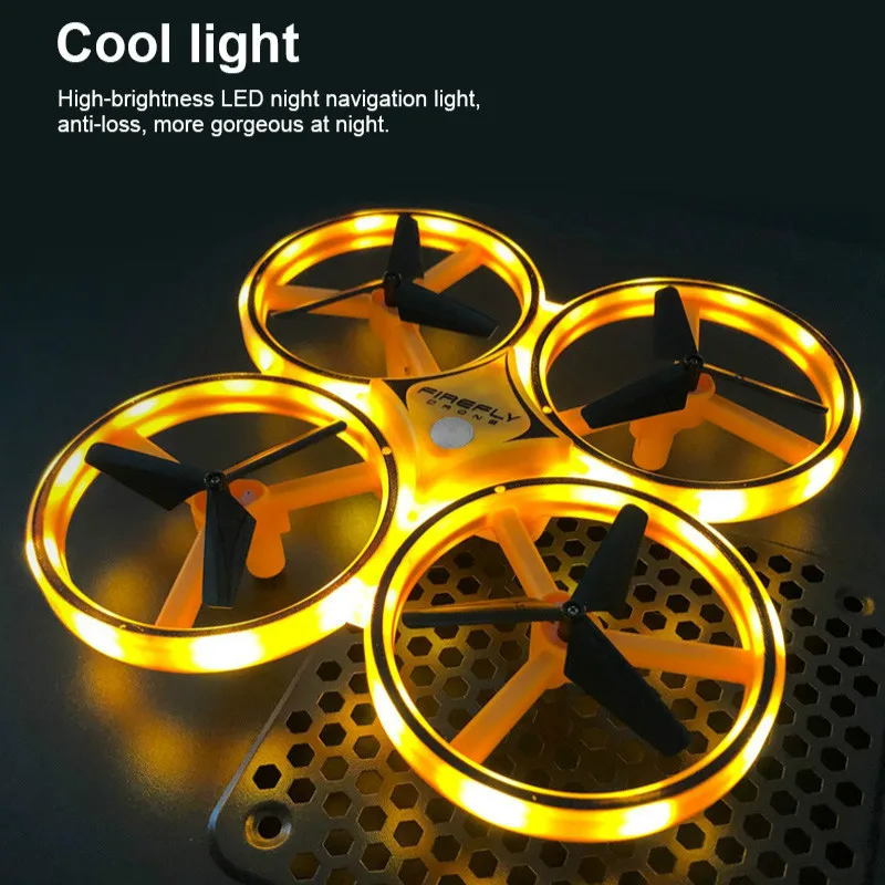Mini Quadcopter Induction Drone Smart Watch Remote Sensing Gesture Aircraft UFO Somatosensory Noctilucent Interaction uav