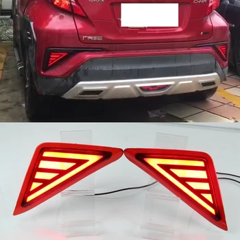 

1Set Multi-functions Car LED Rear Fog Lamp Bumper Light Auto Bulb Brake Light Reflector For Toyota C-HR CHR 2016 2017 2018 2019