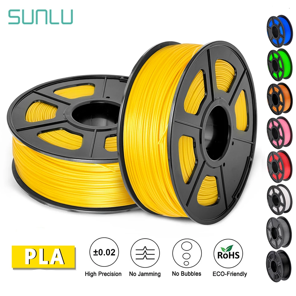 

SUNLU PLA Filament 1kg 1.75mm Tolerance +/-0.02mm 100% No Bubble Non-toxic High Strength FDM 3D Printer Pen Printing Material