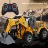 RC Car Excavator Truck Model Remote Control ABS Engineering Vehicle Beach Toys Kids Boys Birthday Christmas Gifts 3